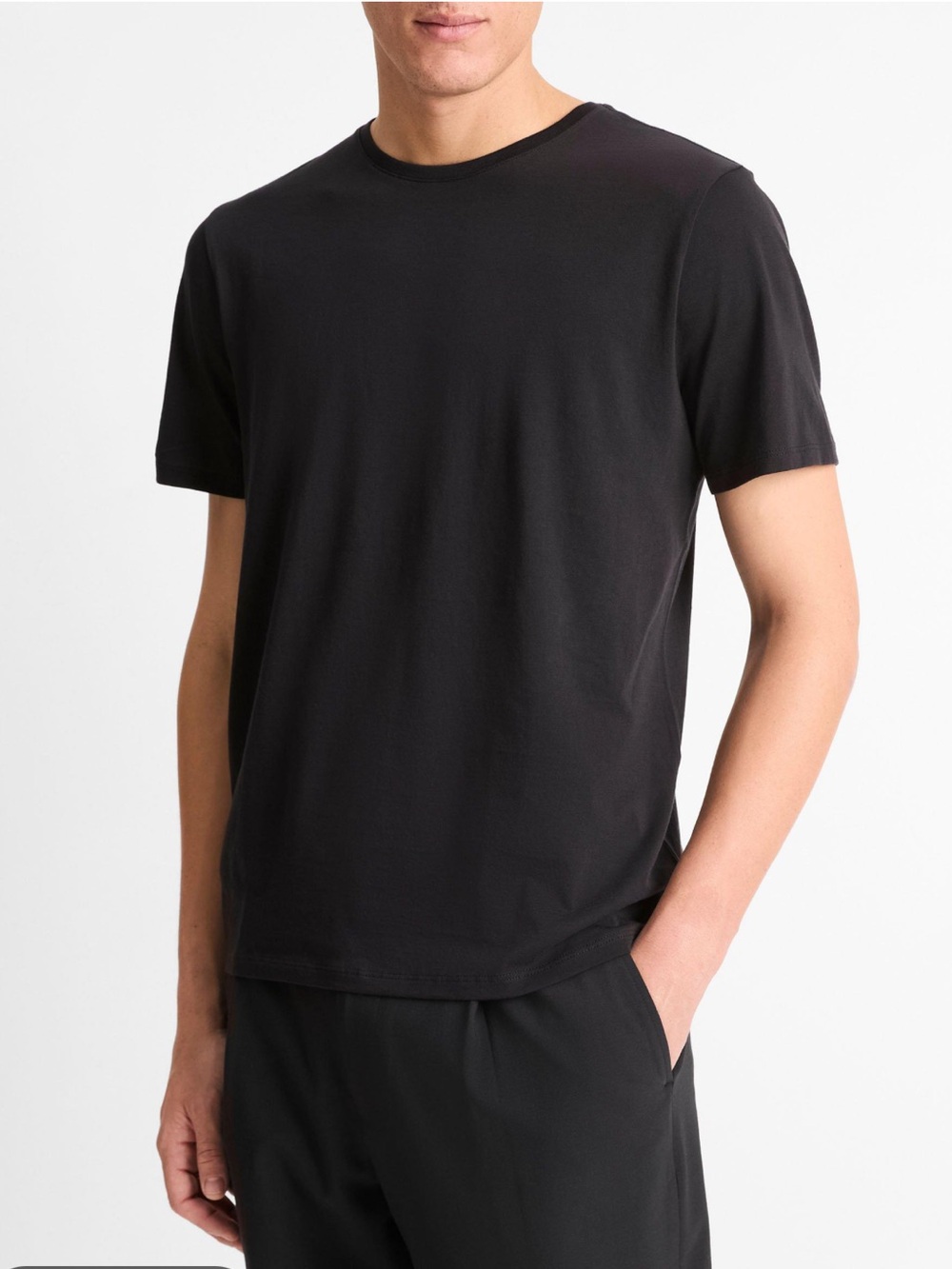 Vince Men's Pima cotton Crew Neck T-Shirt Black Small